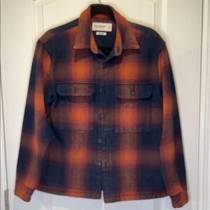 Abercrombie & Fitch Men’s  Rusty Orange and Navy Plaid Jacket size S